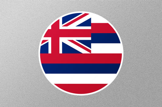Hawaii State Flag Circle Sticker