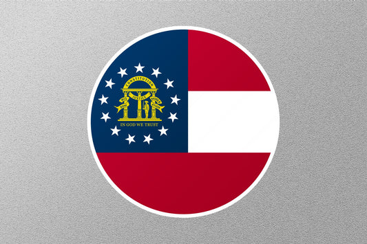 Georgia State Flag Circle Sticker