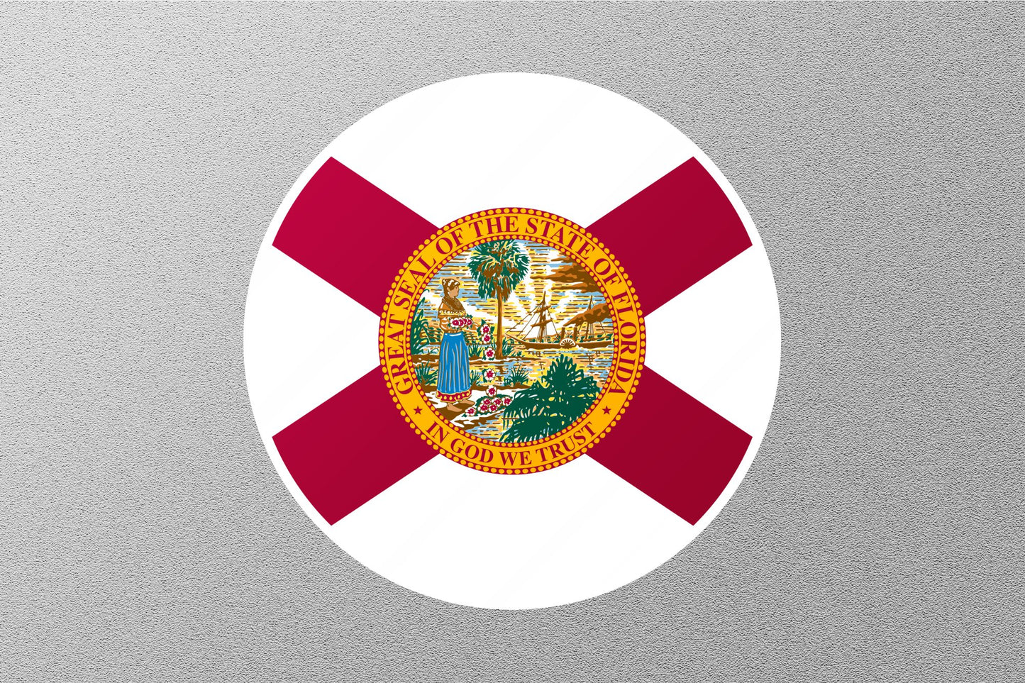 Florida State Flag Circle Sticker