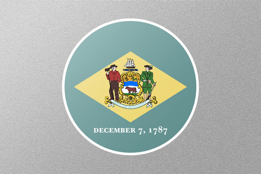 Delaware State Flag Circle Sticker