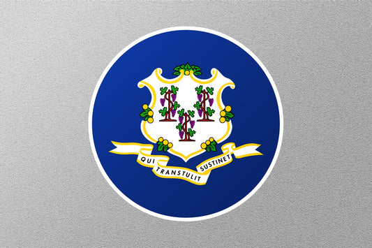 Connecticut State Flag Circle Sticker