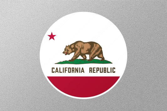 California Republic State Flag Circle Sticker