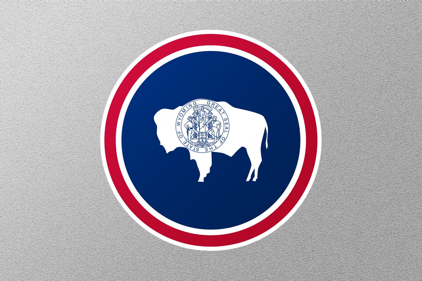 Wyoming State Flag Circle Sticker