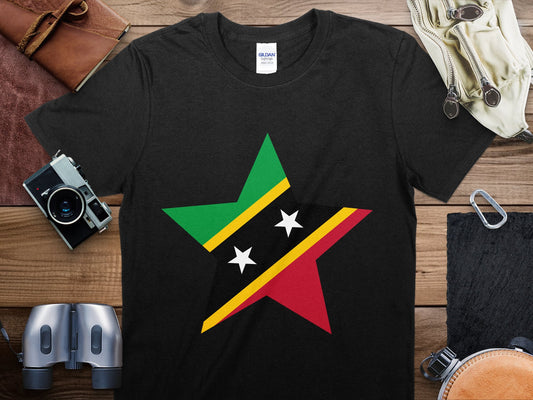 Saint Kitts and Nevis Star Flag T-Shirt, Saint Kitts and Nevis Flag Shirt