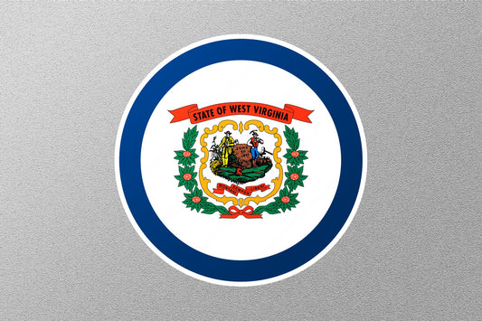 West Virginia State Flag Circle Sticker