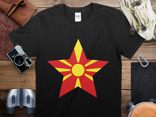 North Macedonian Star Flag T-Shirt, North Macedonian Flag Shirt