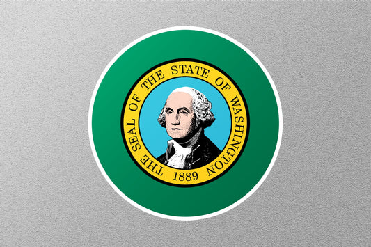 Washington State Flag Circle Sticker