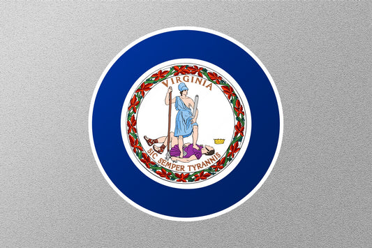 Virginia State Flag Circle Sticker