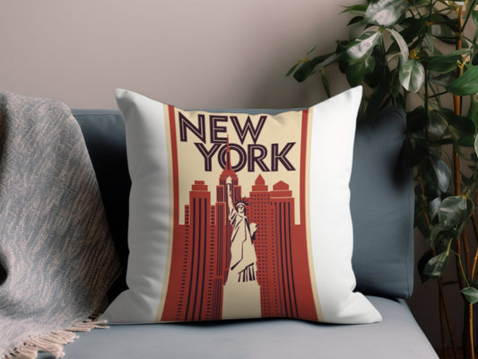 Vintage New York Throw Pillow