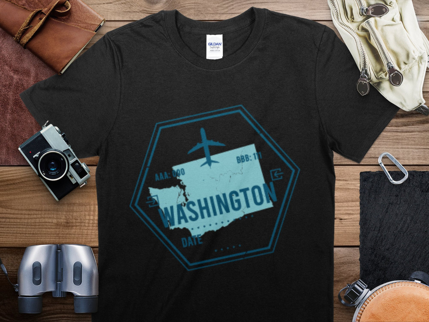 Washington Stamp Travel T-Shirt, Washington Travel Shirt