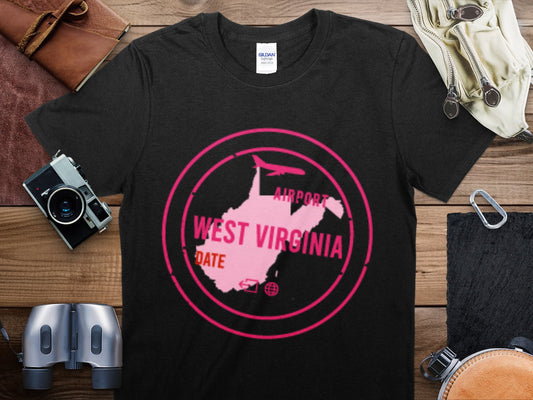 West Virginia Stamp Travel T-Shirt, West Virginia Travel Shirt