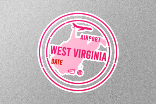 Wholesale West Virginia Departure Travel Stamp Sticker