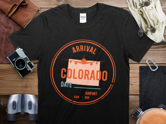 Colorado Stamp Travel T-Shirt, Colorado Travel Shirt