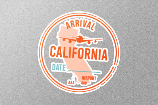 California Arrival Travel Stamp Sticker