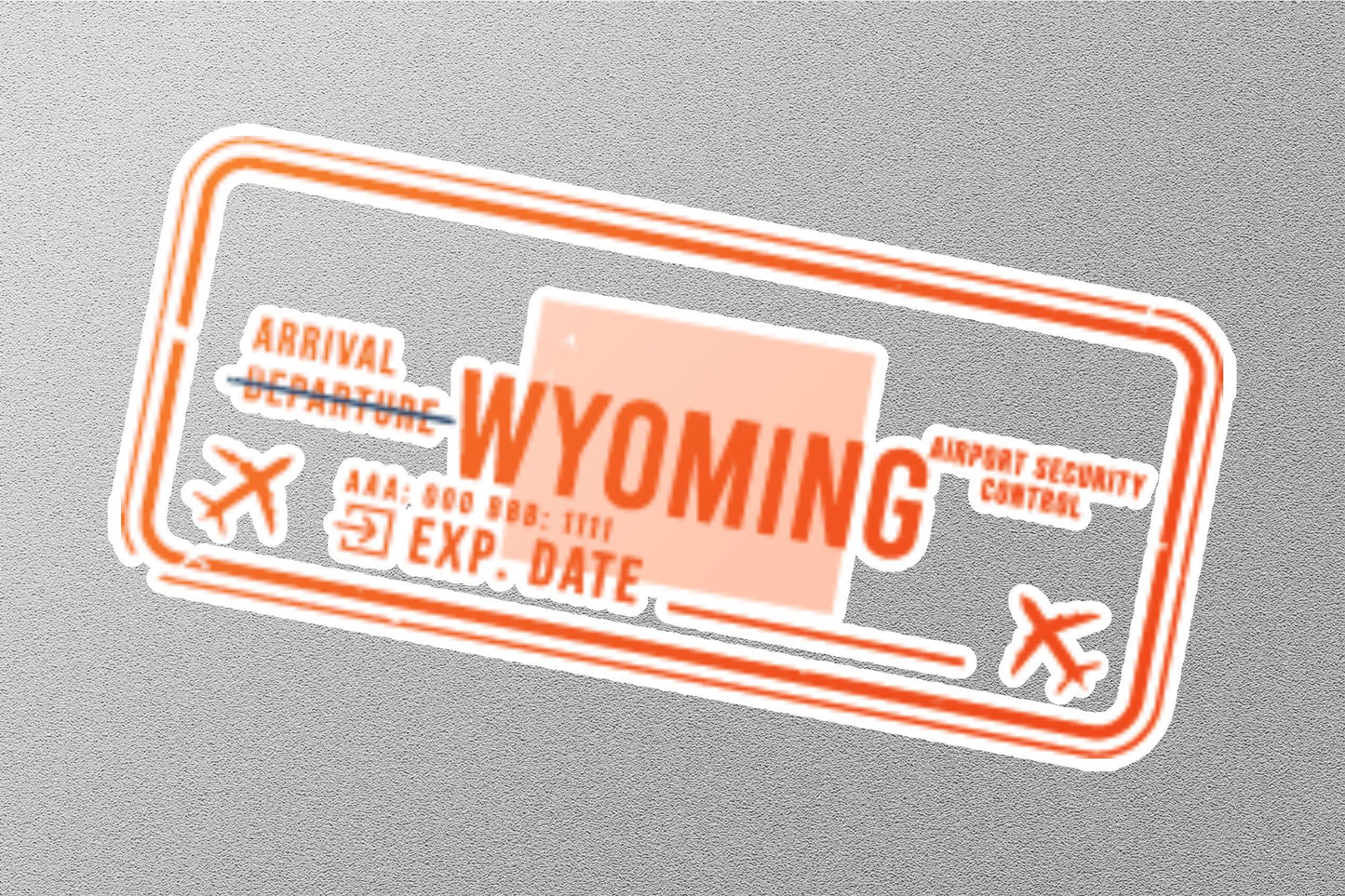 Wholesale Wyoming Arrival Travel Stamp Sticker
