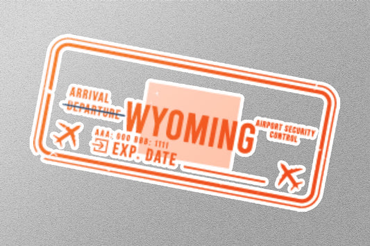 Wholesale Wyoming Arrival Travel Stamp Sticker