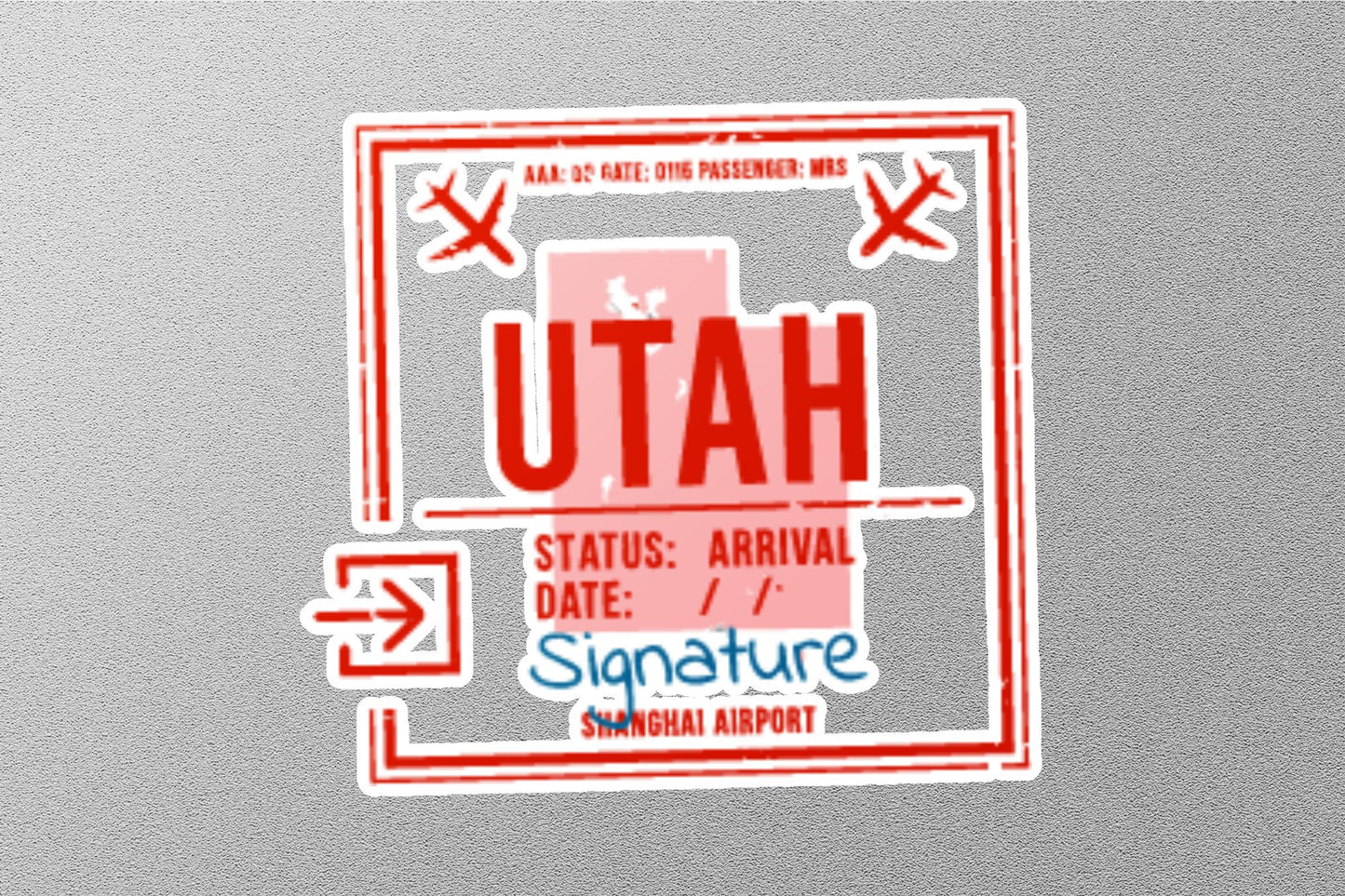 Wholesale Utah Arrival Travel Stamp Sticker
