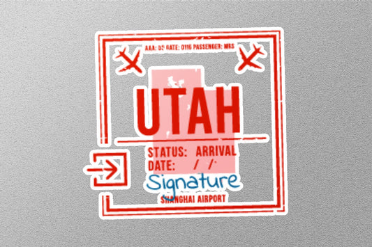 Wholesale Utah Arrival Travel Stamp Sticker