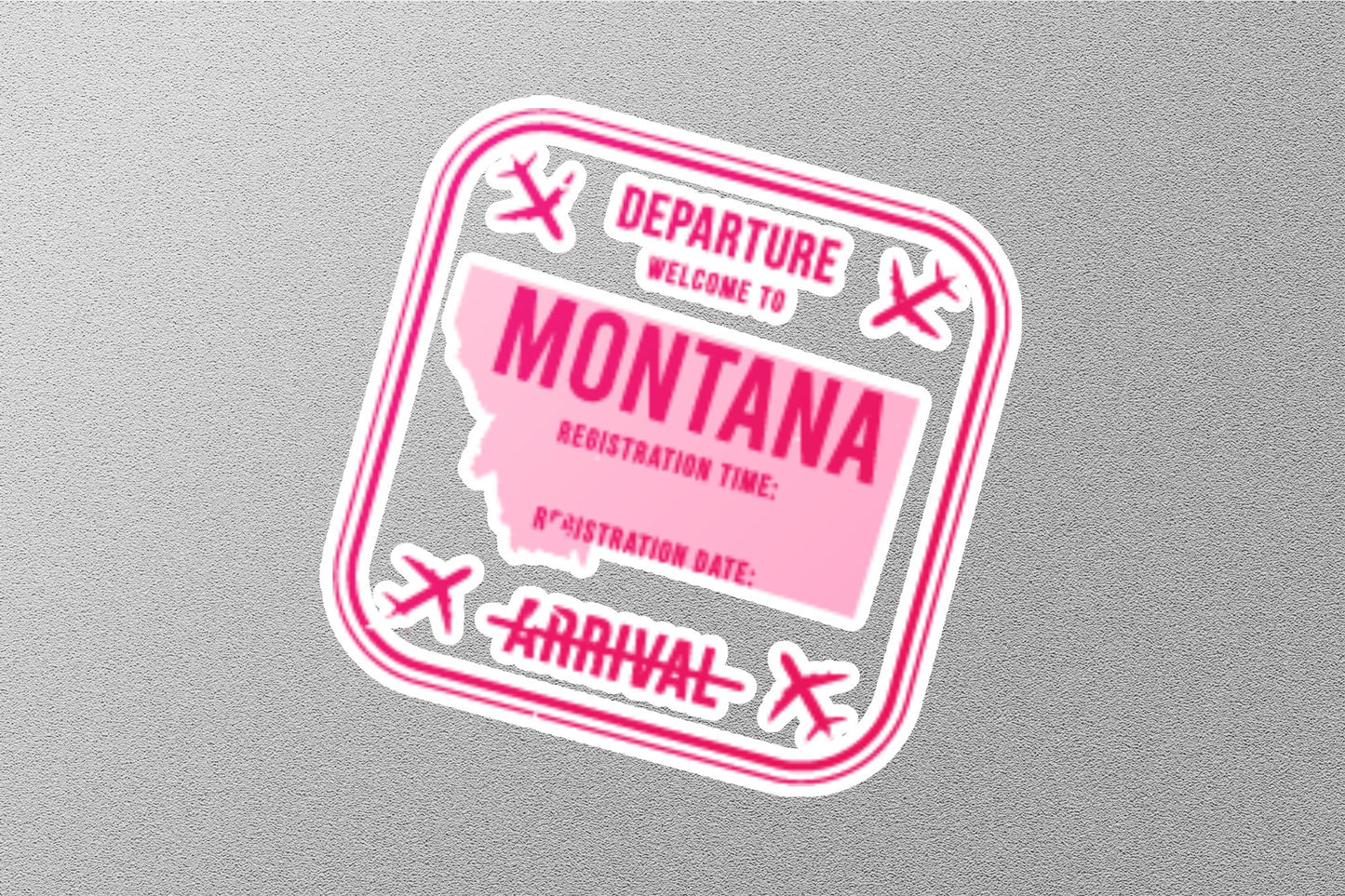 Wholesale Montana Departure Travel Stamp Sticker