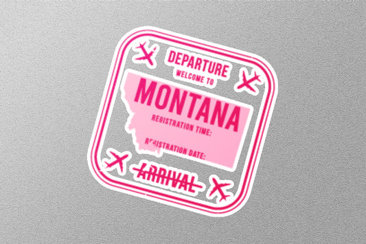 Wholesale Montana Departure Travel Stamp Sticker