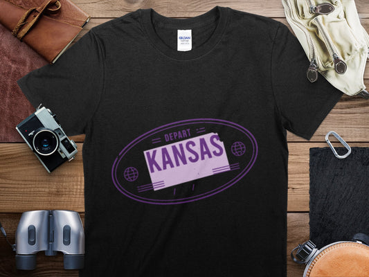 Kansa Stamp Travel T-Shirt, Kansa Travel Shirt