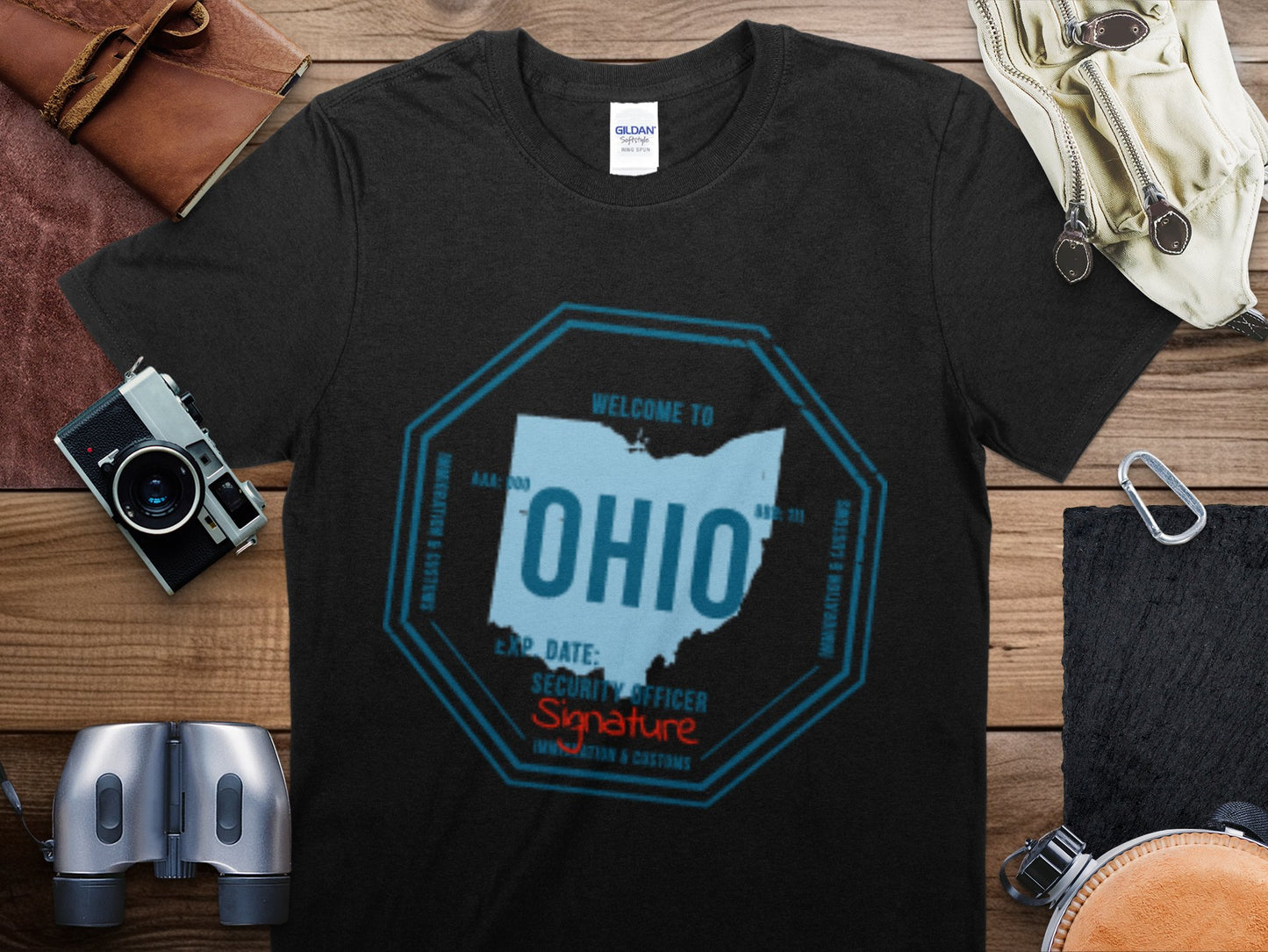 Ohio Stamp Travel T-Shirt, Ohio Travel Shirt