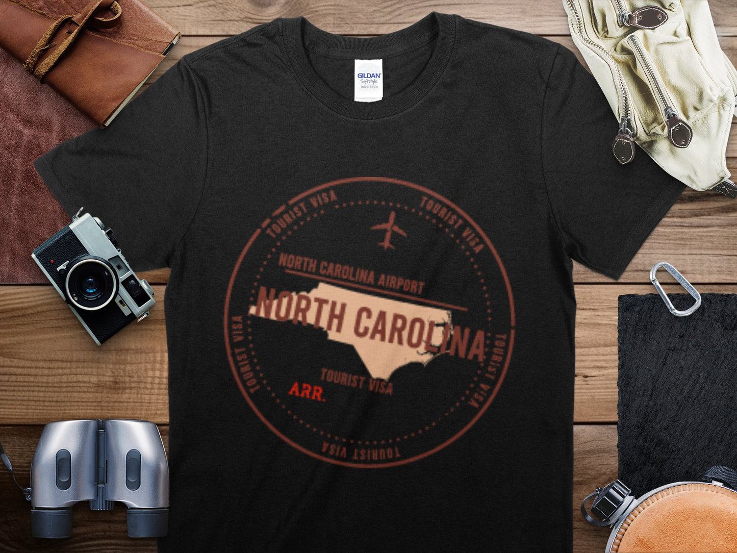 North Carolina Tour Visit Stamp Travel T-Shirt, North Carolina Tour Visit Travel Shirt