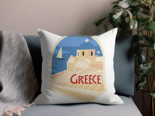 Vintage Greece Throw Pillow