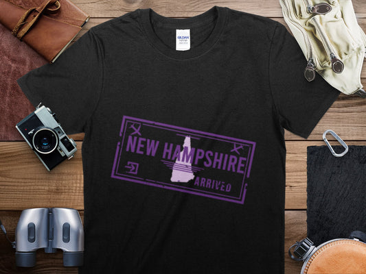 New Hampshire Arrived Stamp Travel T-Shirt, New Hampshire Arrived Travel Shirt