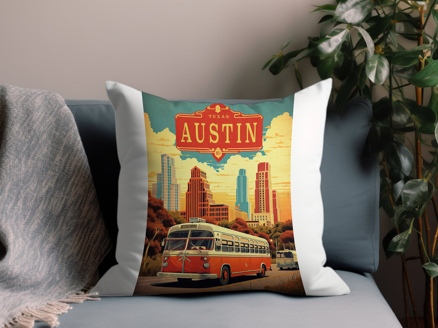 Vintage Austin Throw Pillow