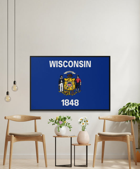 Wisconsin State Flag Poster - Matte Paper