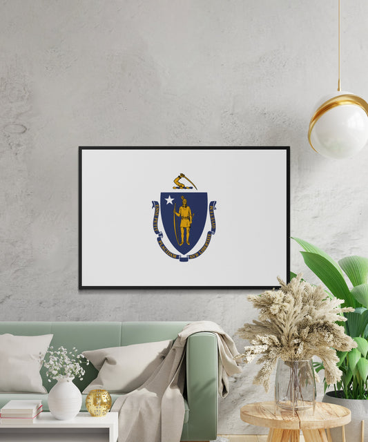 Massachusetts State Flag Poster - Matte Paper