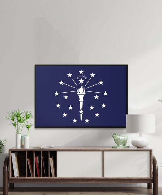 Indiana State Flag Poster - Matte Paper