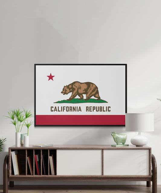 California Republic State Flag Poster - Matte Paper