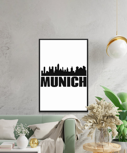 Munich Skyline Poster - Matte Paper
