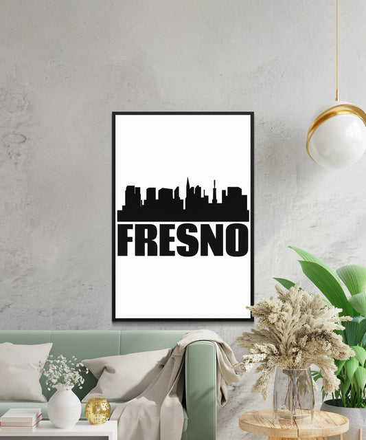 Fresno Skyline Poster - Matte Paper