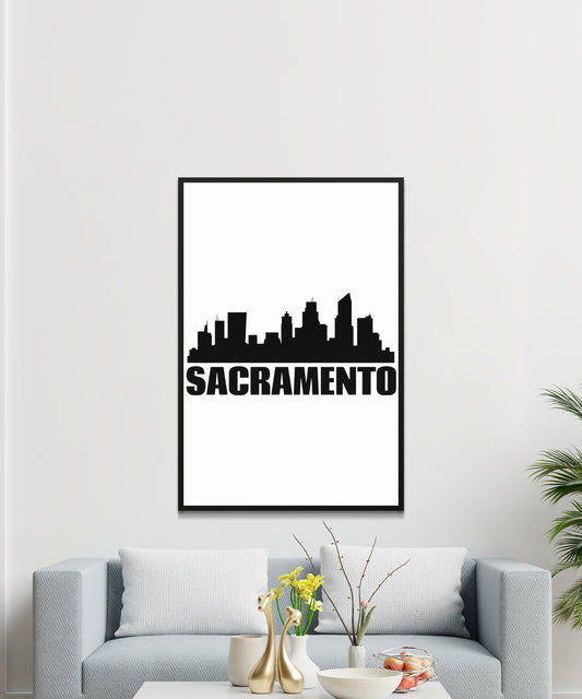 Sacramento Skyline Poster - Matte Paper