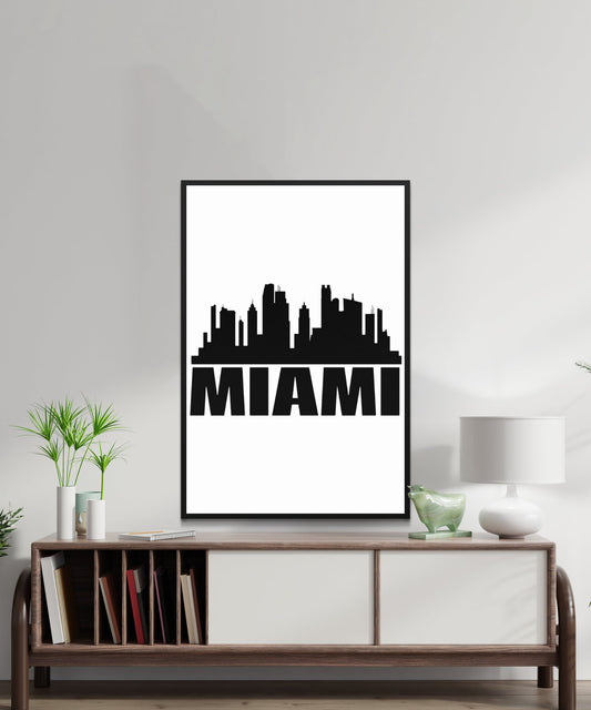 Miami Skyline Poster - Matte Paper