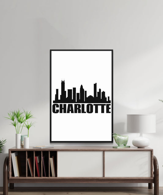 Charlotte Skyline Poster - Matte Paper