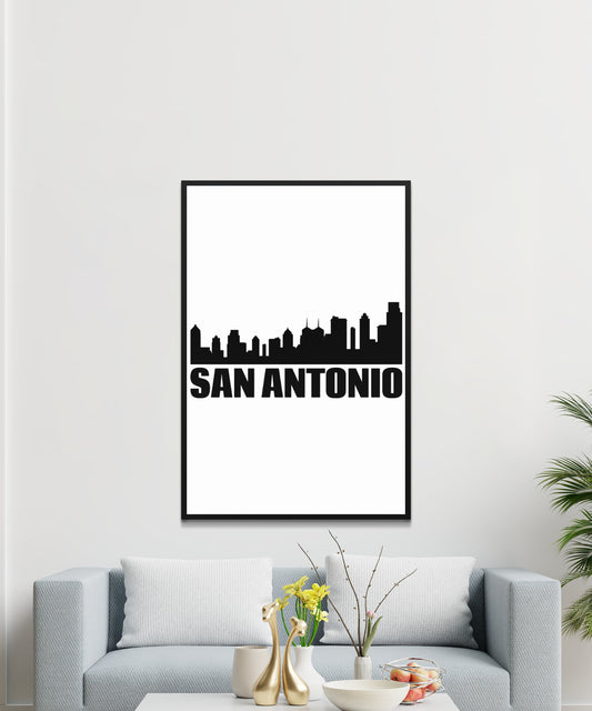 San Antonio Skyline Poster - Matte Paper
