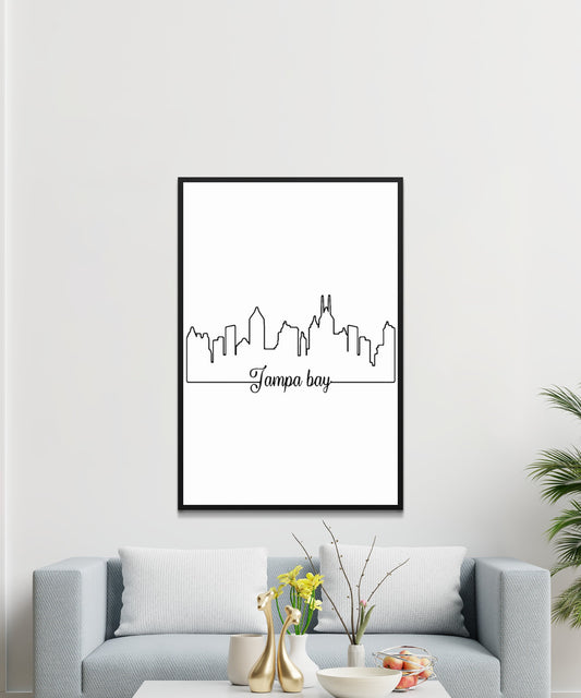 Tampa Bay Skyline Poster - Matte Paper