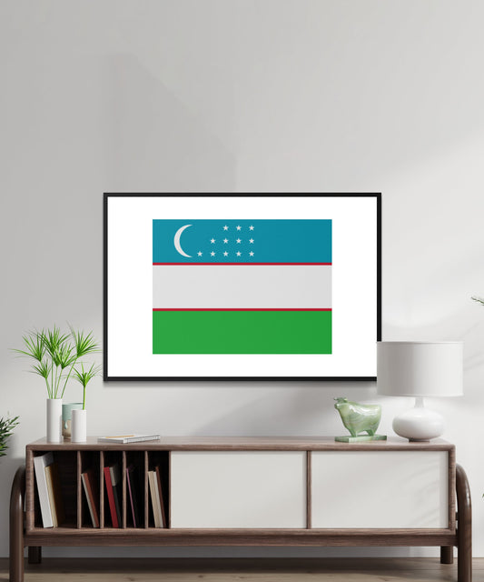 Uzbekistan Flag Poster - Matte Paper