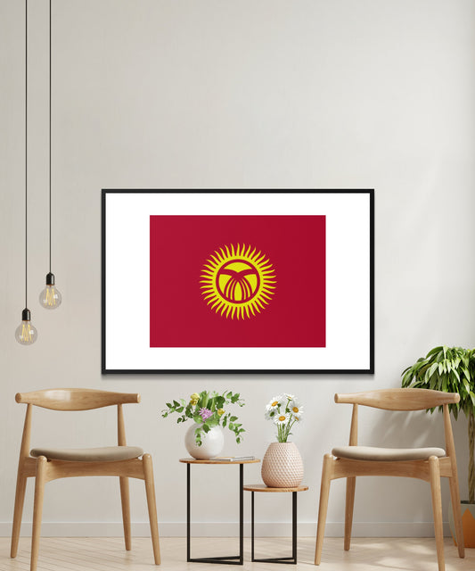 Kyrgyzstan Flag Poster - Matte Paper