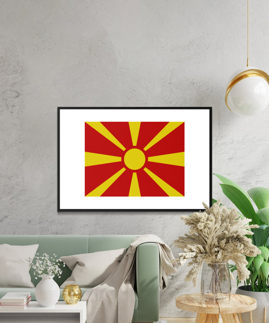 North Macedonia Flag Poster - Matte Paper