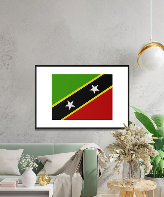 Saint Kitts and Nevis Flag Poster - Matte Paper