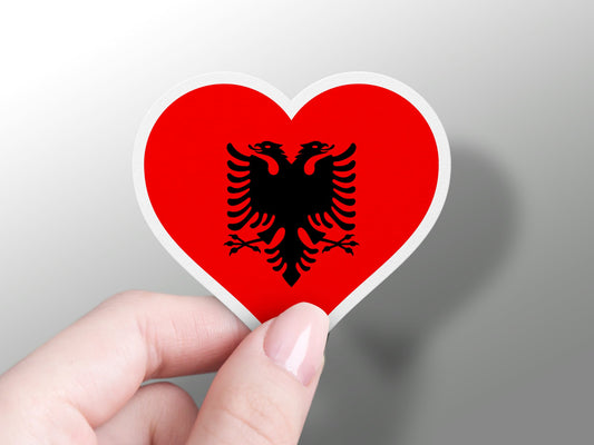 Albania Heart Flag Sticker