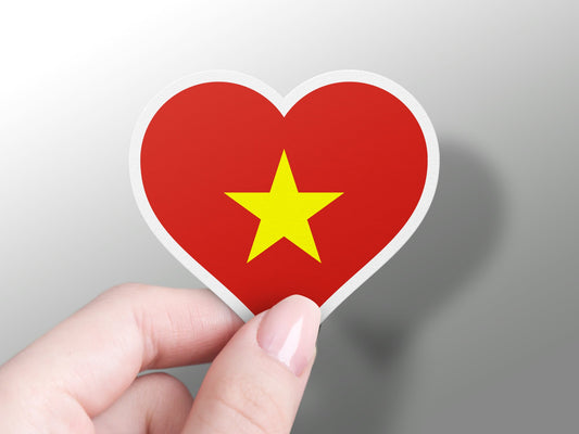 Vietnam Heart Flag Sticker