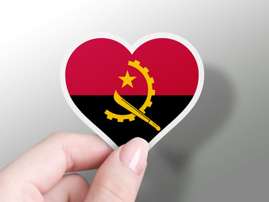 Angola Heart Flag Sticker