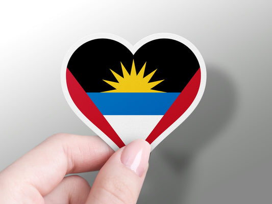 Antigua and Barbuda Heart Flag Sticker