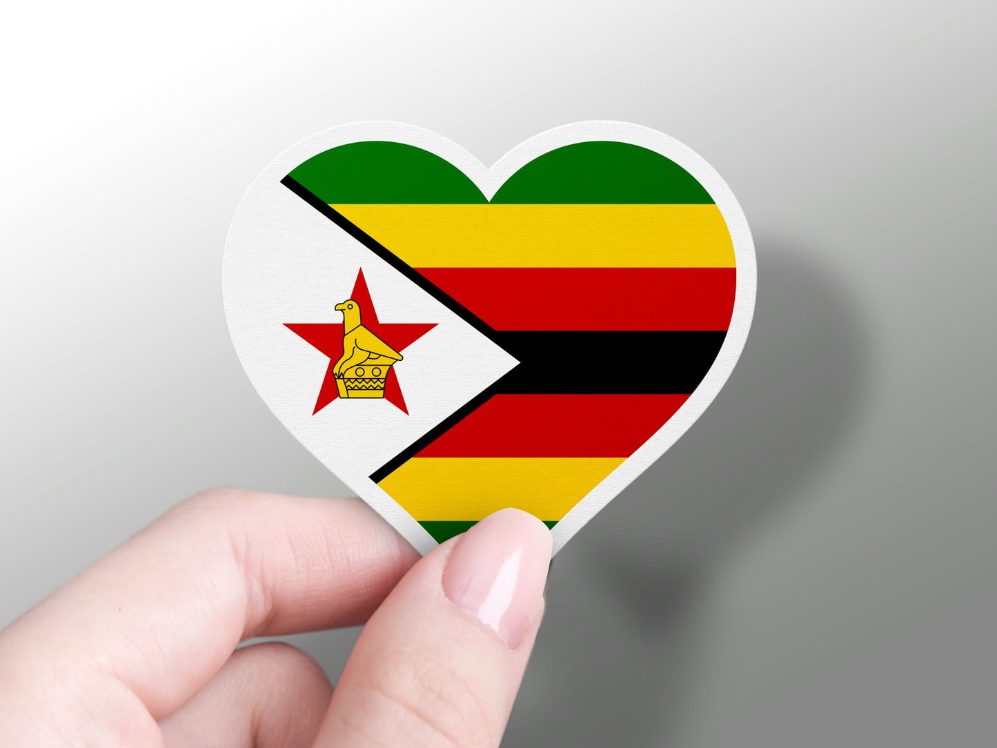 Zimbabwe Heart Flag Sticker